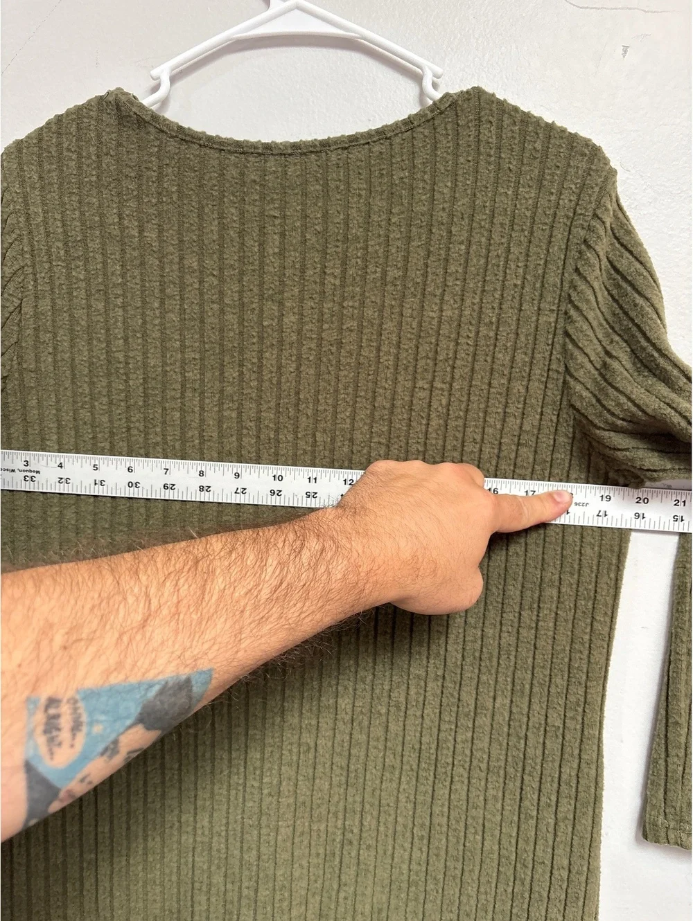 SHEIN Olive Green Ribbed Knit Long Sleeve Sweater Dress Size M